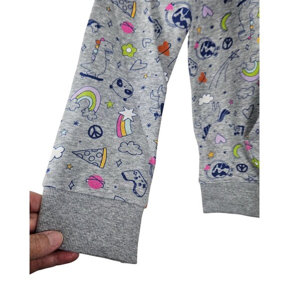 Cat & Jack Girls Printed Zip-Up Hoodie Jacket XXL (18) Gray School Play Comfort - Picture 9 of 13